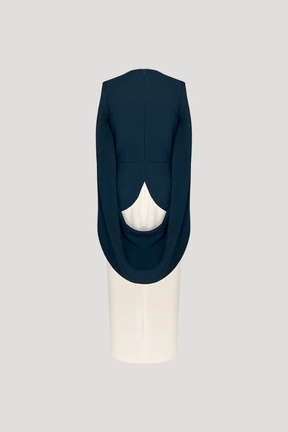 Teal Blue & Bone White Suzumushi Dress