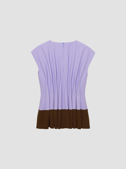 Lilac & Russet Two Tone Pleated Top