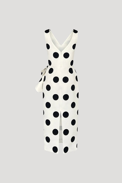 White Dot on Black Hinageshi Dress