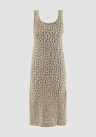 Beige crochet knit midi dress