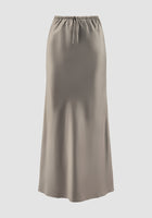Beige long silky skirt