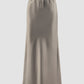 Beige long silky skirt