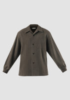 Brown wool cuffed sleeves shirt