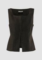 Brown stripe corset vest