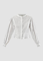 Ivory lace trimmed shirt