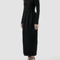 Black Half Zip-Up turtleneck midi dress