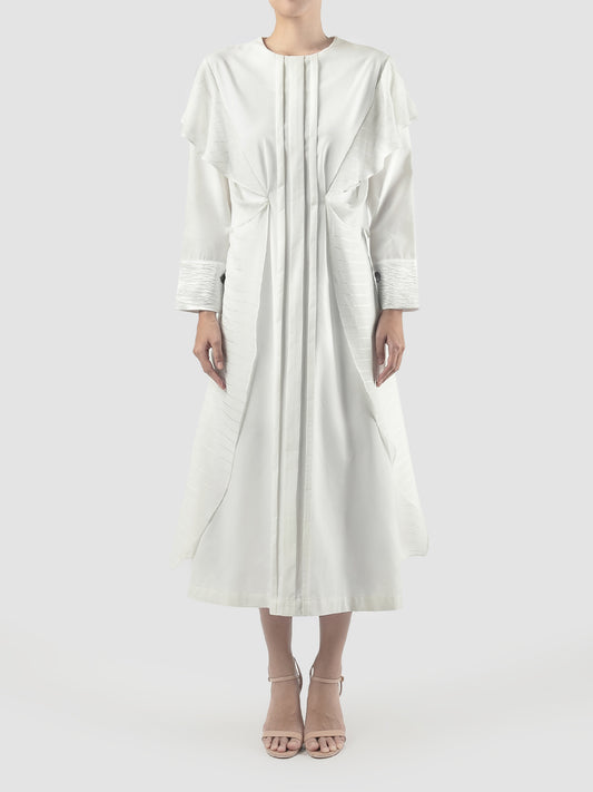 White Jinia pleated maxi dress