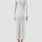 White turtleneck long dress