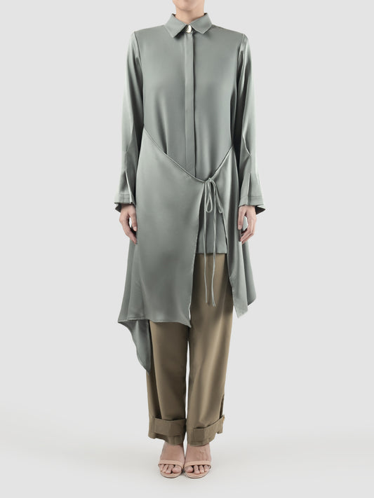 Mint Dove asymmetrical-layered tunic