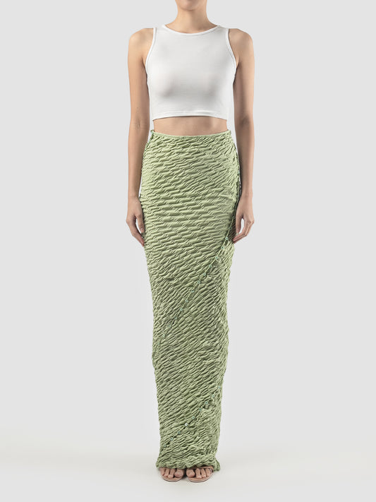 Slanted Multiway Long Skirt In Pistachio