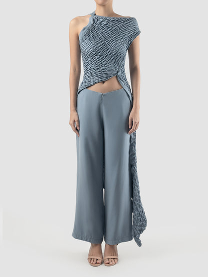 Provence grey Slanted multiway long skirt