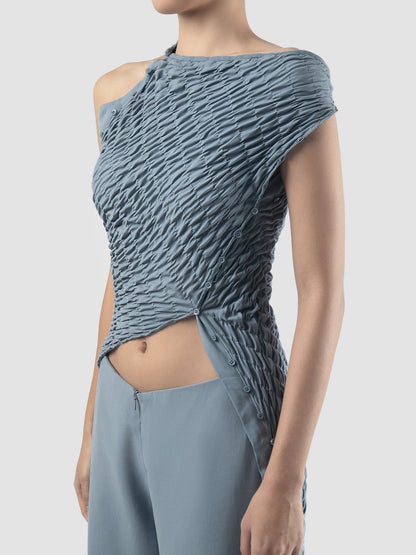 Provence grey Slanted multiway long skirt