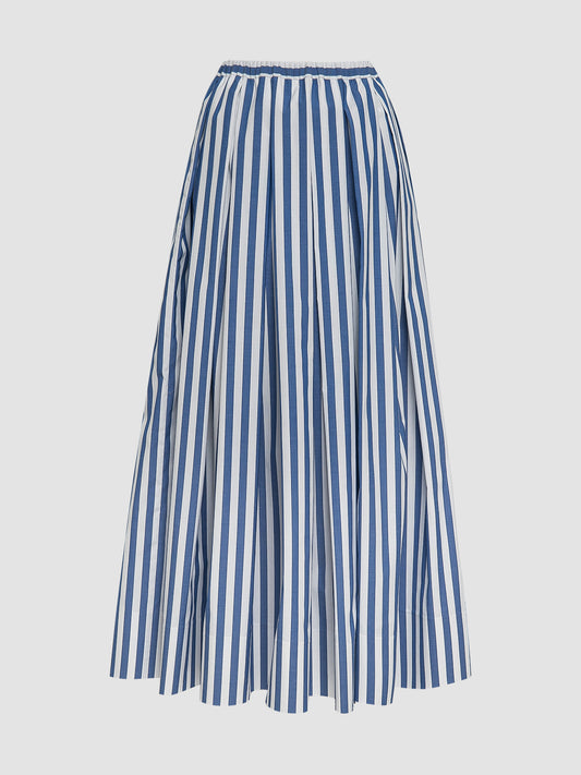 Blue-white stripes maxi skirt