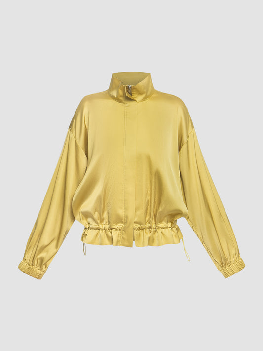 Lime satin Club turtleneck jacket