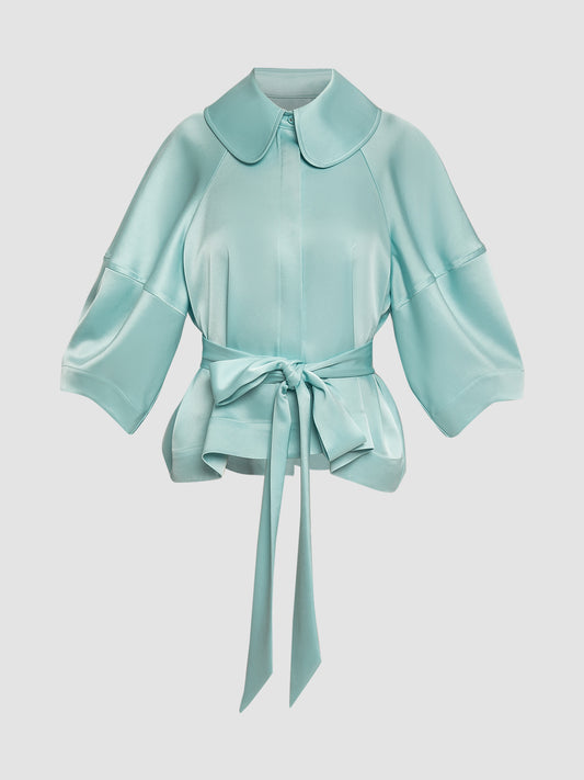 Sky blue shirt with detailed collar