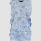Blue Line White 3D Flower Vest