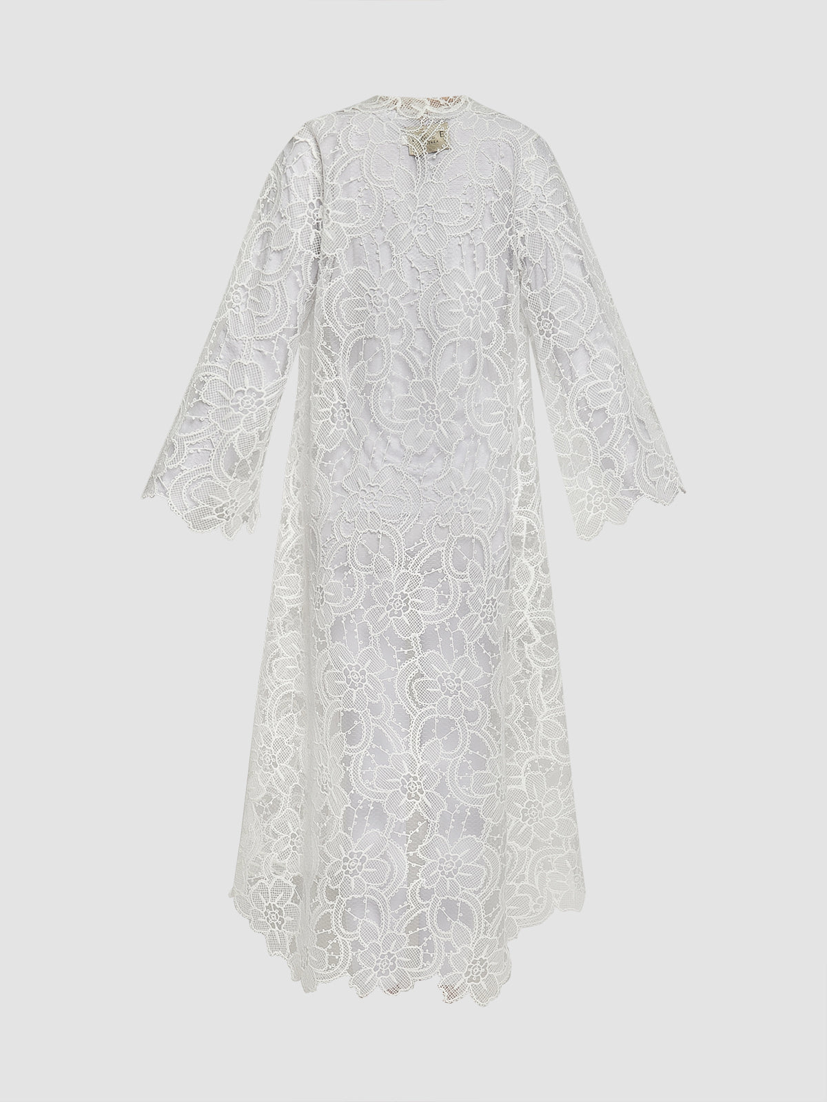 White lace Overlap Collar long-sleeved outer