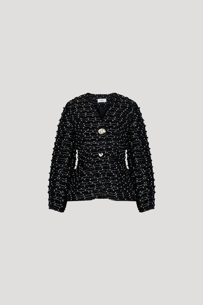 Black Tweed Awabi Jacket