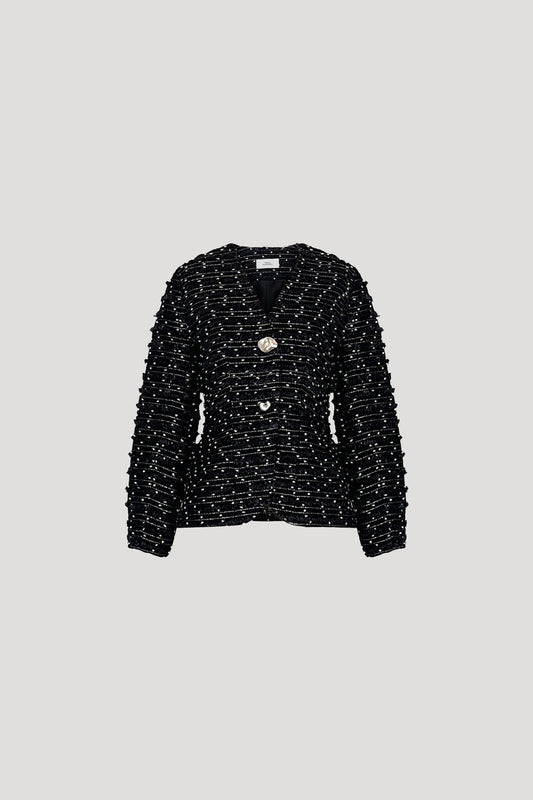 Black Tweed Awabi Jacket