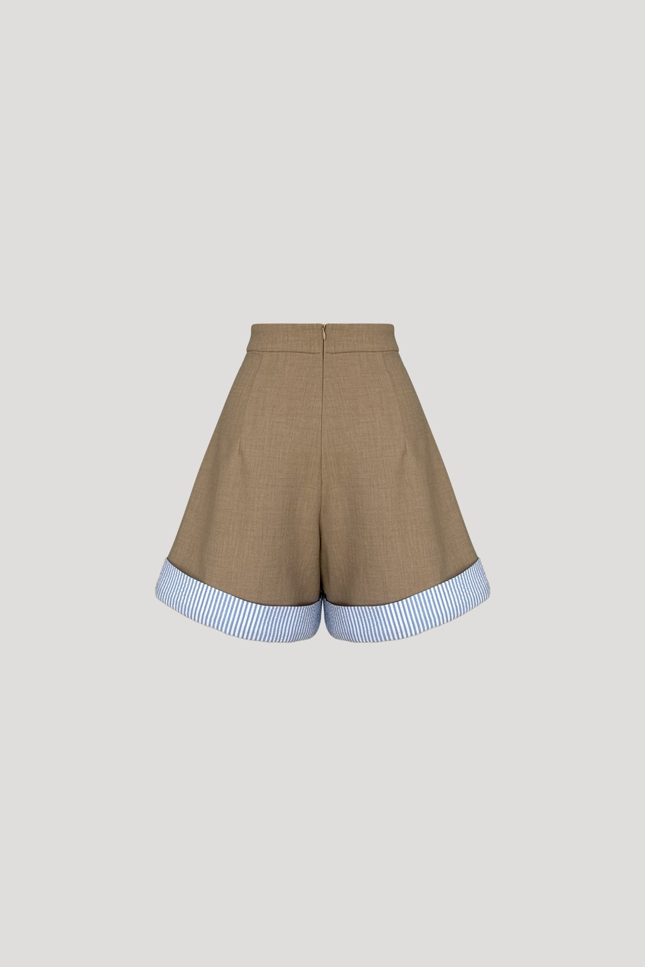 Shadow Brown & Blue Stripes Bob Shorts