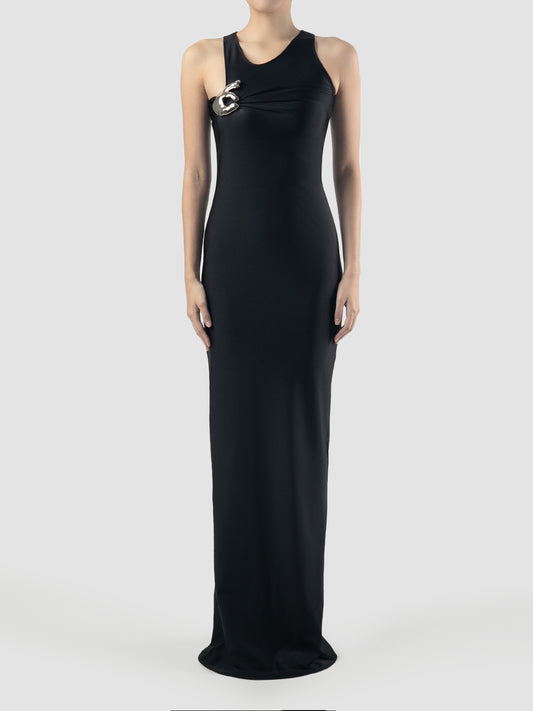 Single Emoji long gown in Black