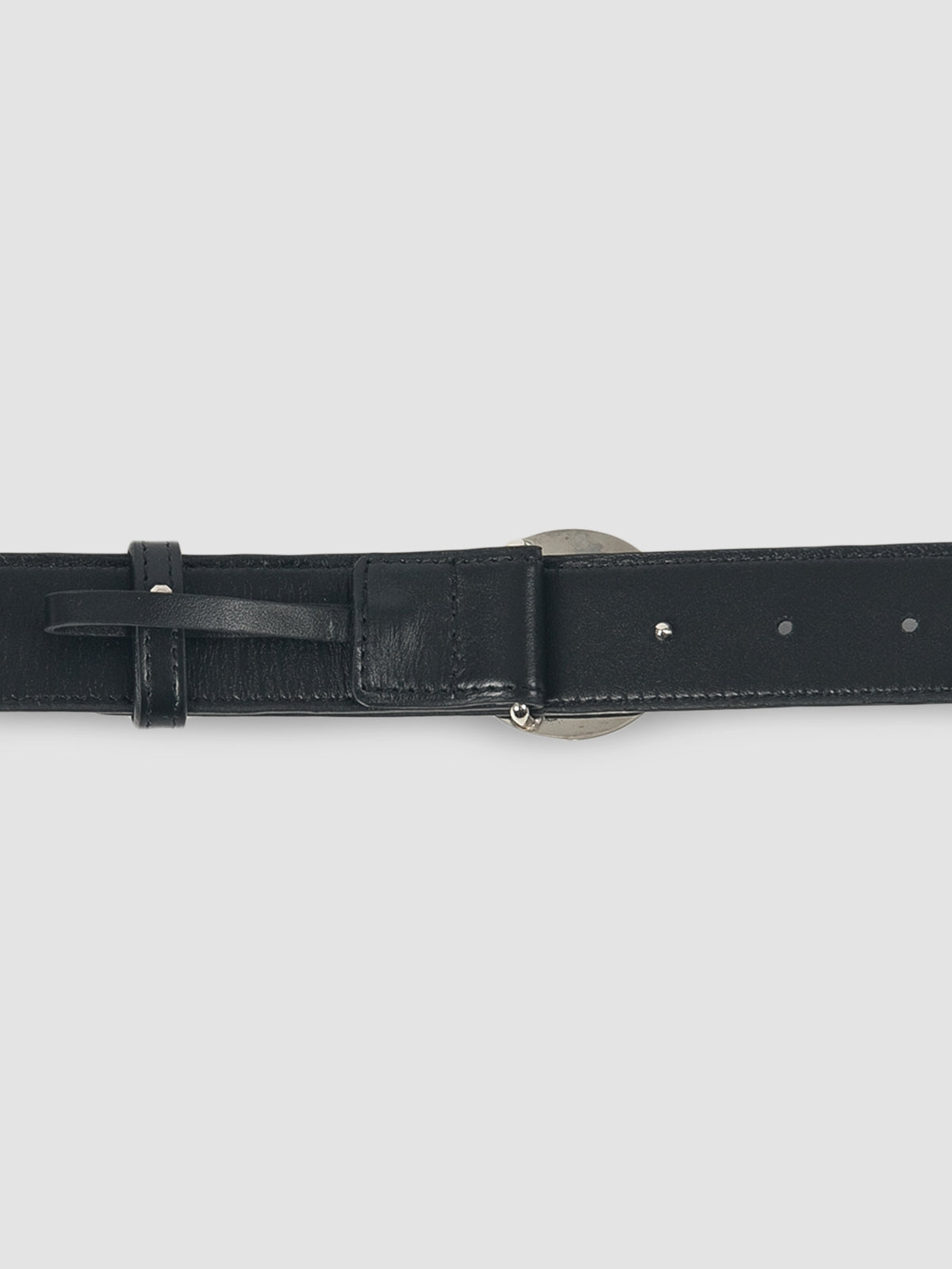 Black leather belt with Coperni logo