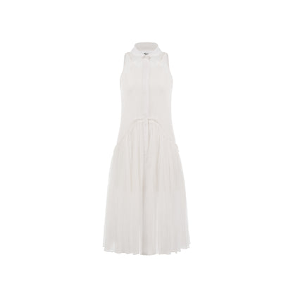 White Nitida sheer smock dress