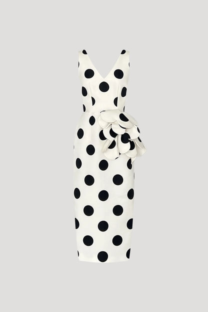 White Dot on Black Hinageshi Dress
