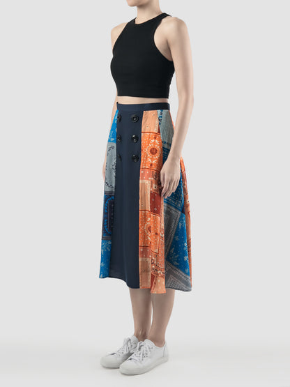 Alstro multicolor bandana midi skirt