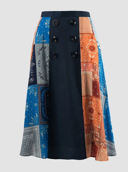 Alstro multicolor bandana midi skirt