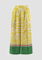 Yellow Flo long pants with swirl pattern