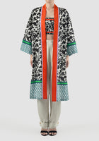 Multicolored Flo kimono with doodle pattern