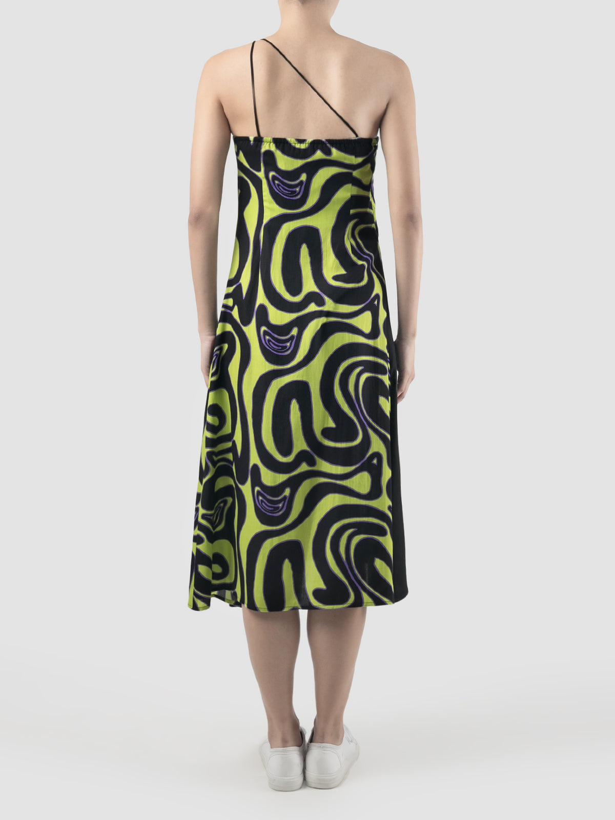 Green Ansel dress with Swirll pattern