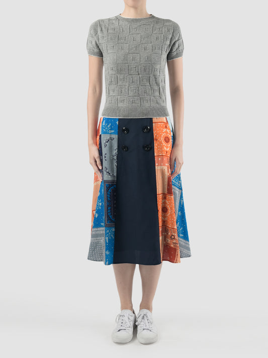 Prim Short-Sleeved knit top In Grey