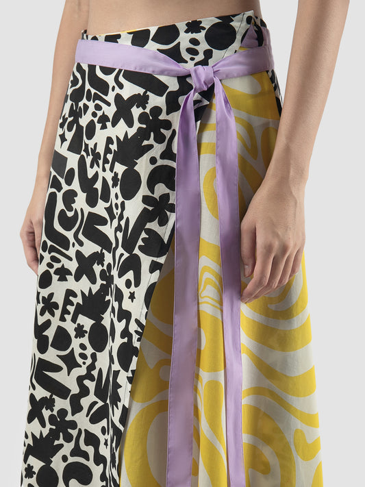 Multicolored Flo skirt with doodle pattern