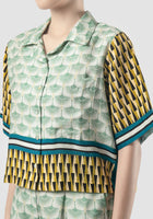 Mint Admira Swan printed cropped shirt
