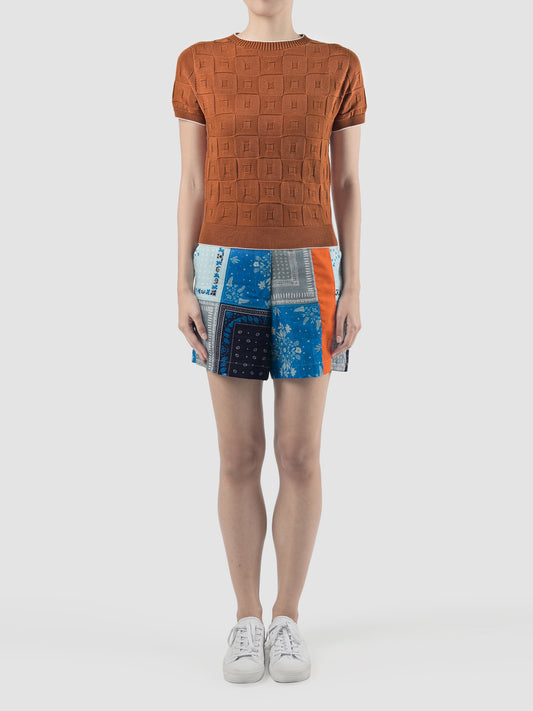 Prim Short-Sleeved Knit Top In Teracota