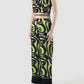 Green Ansel sleeveless cropped top with Swirll pattern