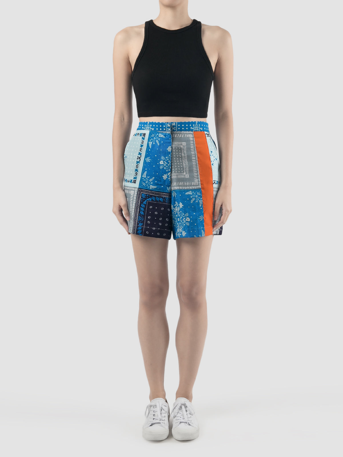 Amara navy bandana shorts