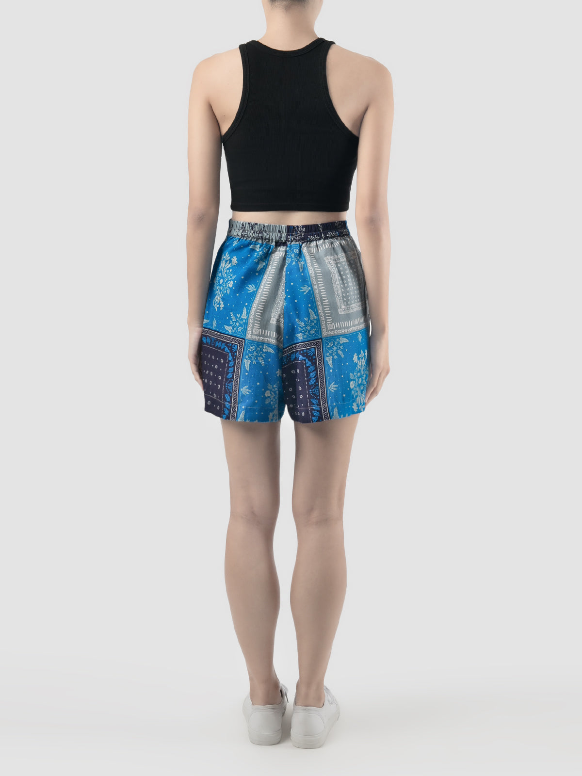Amara navy bandana shorts