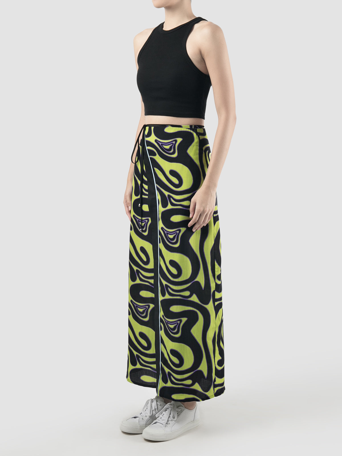 Green Ansel sarong with Swirll pattern