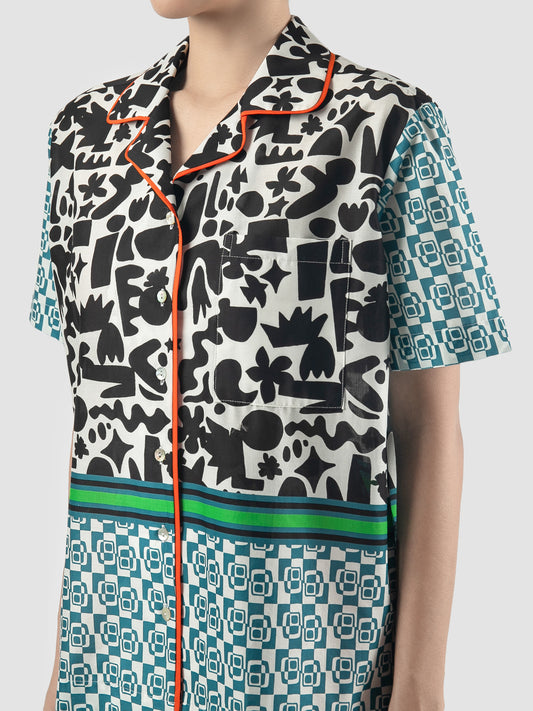 Multicolored Flo shirt with doodle pattern