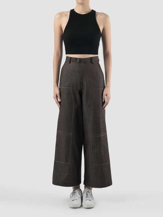 Aster brown wide-legged pants