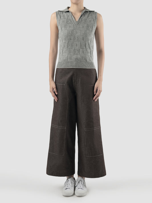 Ivy Sleeveless Knit Top In Grey