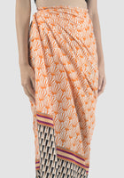 Shell Slash orange and white printed sarong