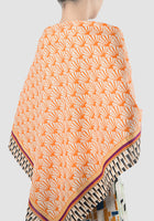 Shell Slash orange and white printed scarf