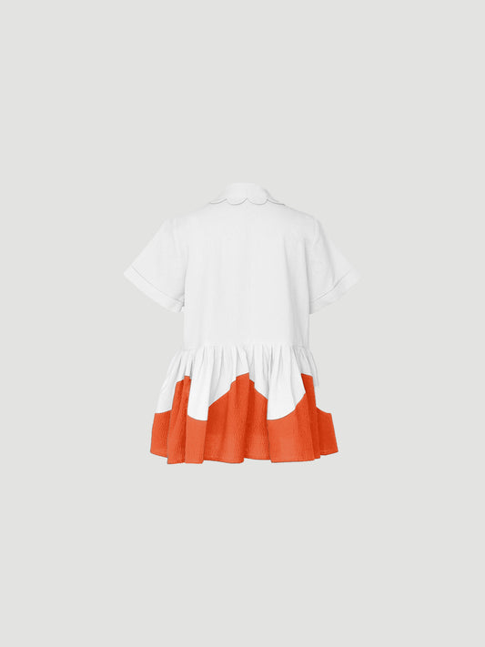 Fanfin Top In White/Orange