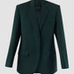 Midnight green single-breasted blazer