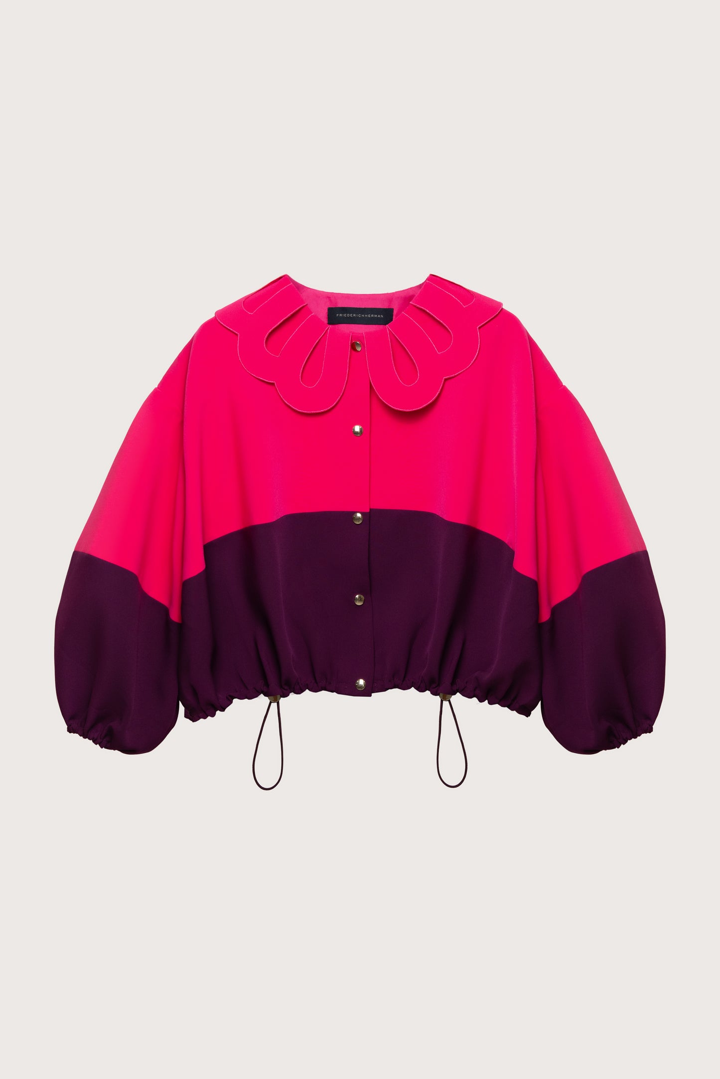 Cerise & Dark Fuchsia Two-tone Petal Collar Jacket