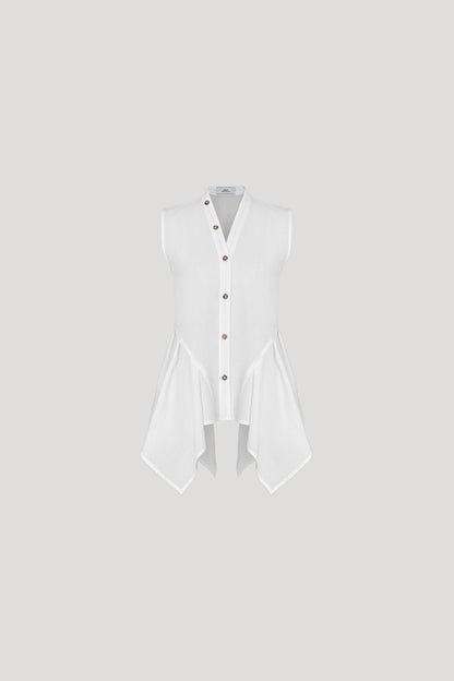 White Flutter Shirt